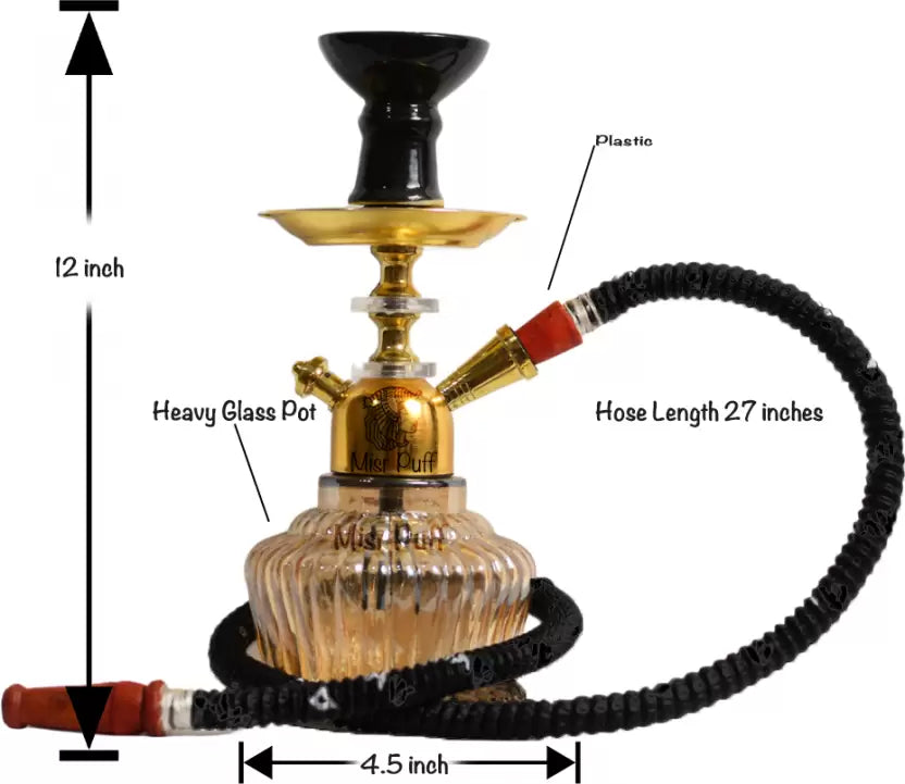 Gold Baby QT hookah with Free 2x flavor & Charcoal & other accessories