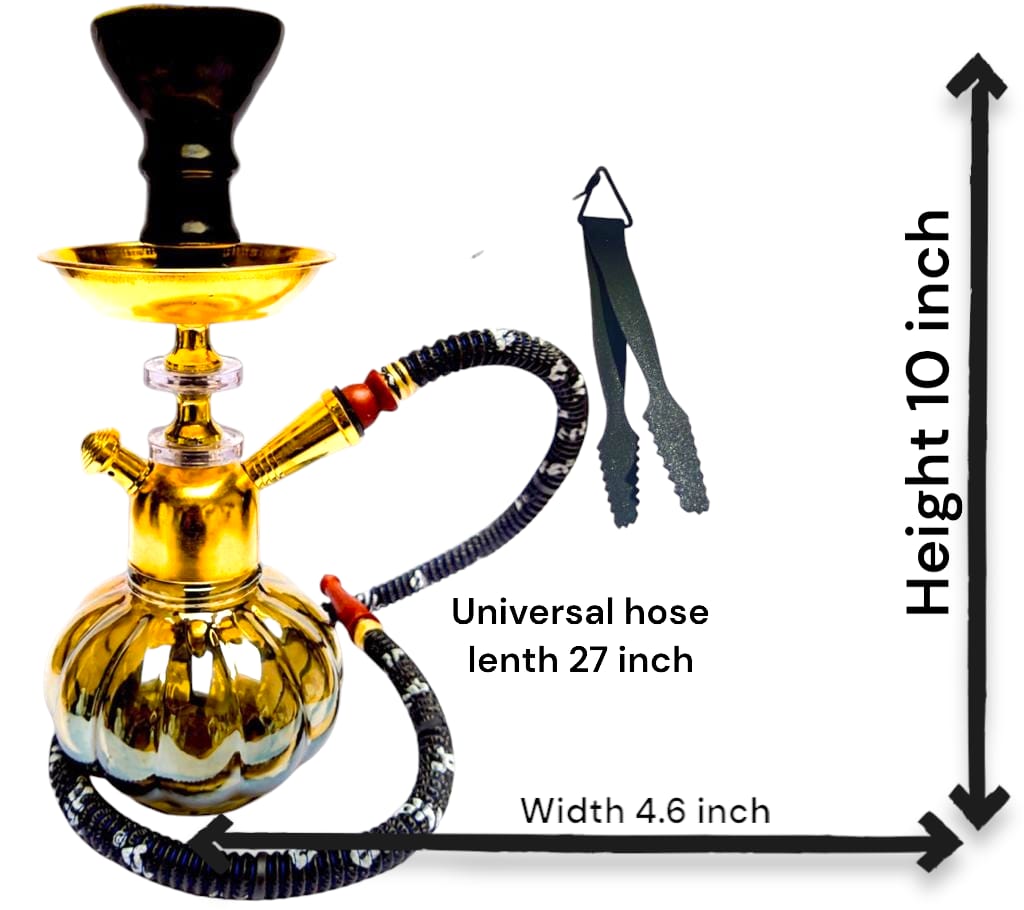 Gold Pumpkin Style hookah with All Accessories